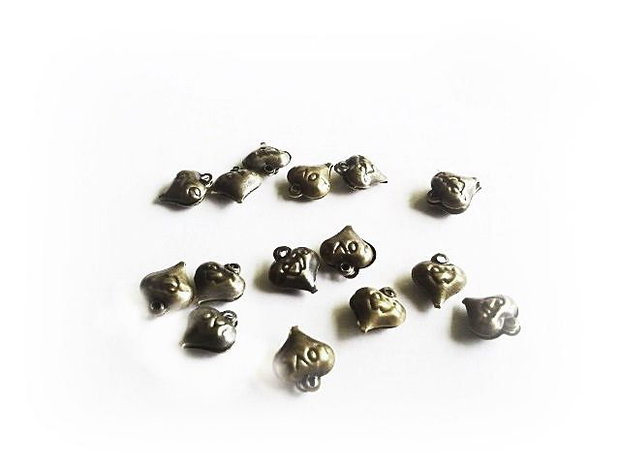 1b charm inimioara bronz 6x6mm LAD0011