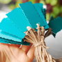 Price tag /thank you tag  - 20 b - carton satenat imprimat  teal intens - 2 fete - margini zimtate