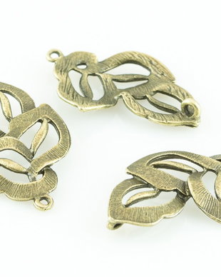 S442 Conector bronz frunza 28x18mm