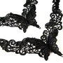 5623 - SET Baza colier si bratara, dantela bumbac cu aspect matasos, negru, fluture