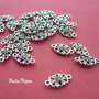 Link argintiu antichizat floral aprox 4x8x16 mm