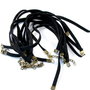 5626 - (7buc) Snur imitatie piele intoarsa, faux suede, negru, capete snur, inchizatoare lobster, bronz