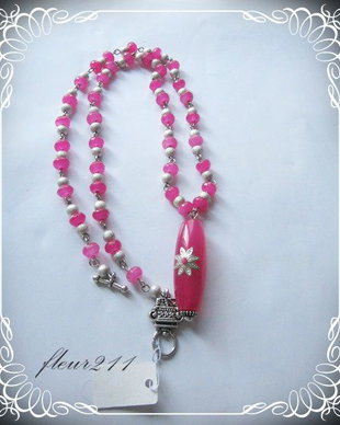 COLIER- JAD FUCSIA