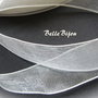 Panglica organza alb sidefat latime aprox 20 mm