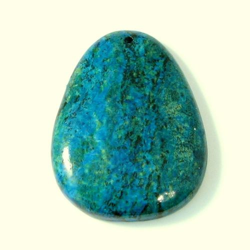 5653 - Pandantiv, chrysocolla de sinteza, 48x36x8mm