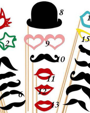 Props/ mustati / ochelari/ decoratiuni nunta/ botez