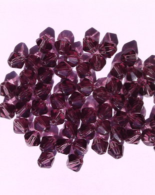 LMS645 - margele sticla biconice mov inchis 6 mm