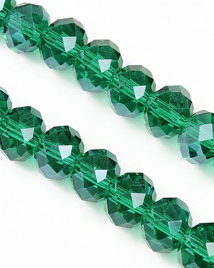 LMS864 - margele sticla fatetata verde smarald