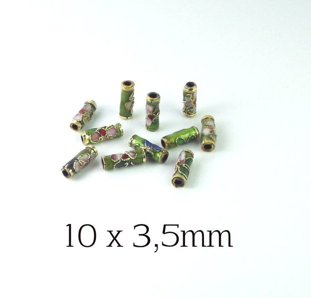 Cloisonne, 10 x 3,5 mm