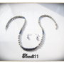 SET- PERLE DE CULTURA GRI, SAFIR NATURAL SI ARGINT 925