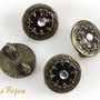 Link finisaj bronz de diametru aprox 19 mm ornat cu email maron inchis