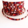 Snur plat ,bumbac model tribal 5x2mm  (50cm) (NIKG 10)