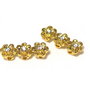 Distantiere cu strasuri, 3 siruri, 14mm x 3.5 mm, aurii