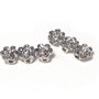 Distantiere cu strasuri, 3 siruri, 14mm x 3.5 mm, argintii