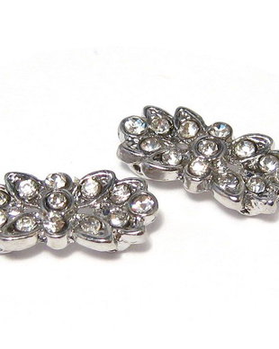 Distantiere cu strasuri, 2 siruri, 7x16 mm