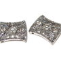 Distantiere cu strasuri, 2 siruri, 15x16 mm