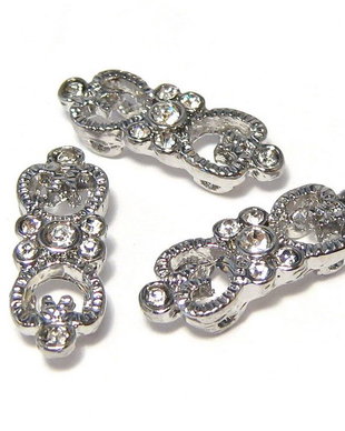 Distantiere cu strasuri, 2 siruri, 7x19 mm