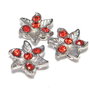 Distantiere cu strasuri, floare rosie, 14 mm