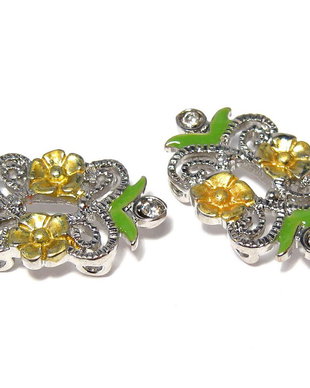 Distantiere cu strasuri, 2 siruri, 27x16 mm