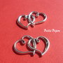2 inimi link argintiu aprox 3x25x31 mm