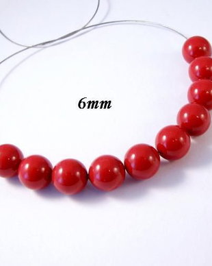 5704 - (20buc) 6mm  Swarovski, perle, red coral