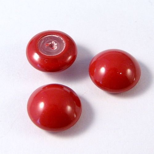 5705 - (2buc) 10mm  Swarovski, cabochon perla cristal, red coral