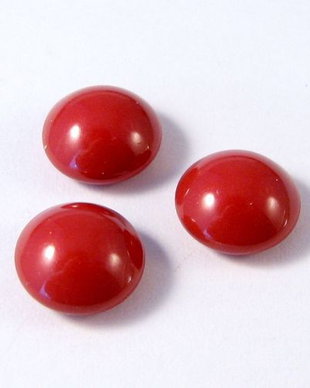 5705 - (4buc) 10mm  Swarovski, cabochon perla cristal, red coral