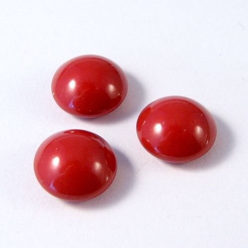 5705 - (2buc) 10mm  Swarovski, cabochon perla cristal, red coral