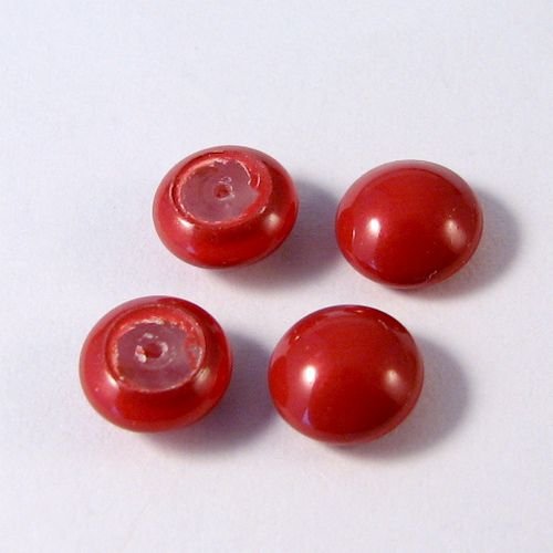5706 - (2buc) 8mm  Swarovski, cabochon perla cristal, red coral