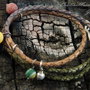 Bratara / colier din piele, argint 925 si agate