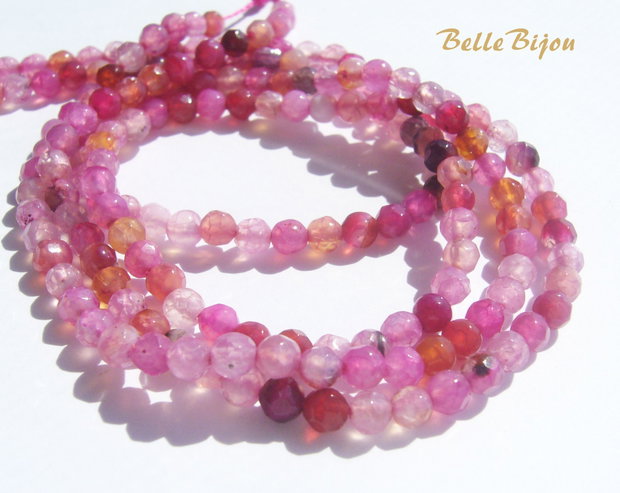 Agate baby rose faţetate aprox 4 mm