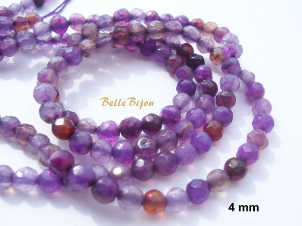 Agate faţetate mov deschis aprox 4 mm