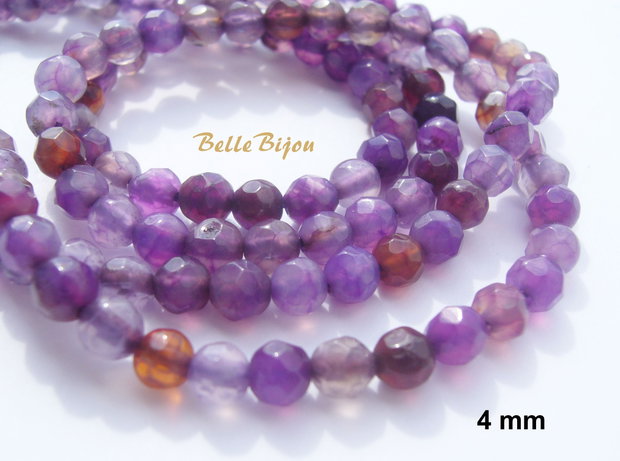 Agate faţetate mov deschis aprox 4 mm