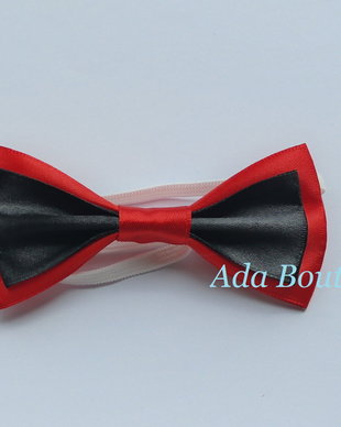 Mini papion elegant rosu/negru