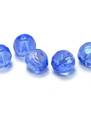 Cristale din sticla, rotunde, electro, 4 mm, albastre