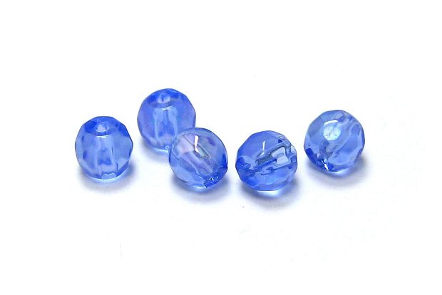 Cristale din sticla, rotunde, 4 mm, electro, albastre