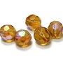 Cristale din sticla, rotunde, electro, 6 mm, maro