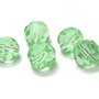 Cristale din sticla, rotunde, fatetate, 10 mm, verde deschis