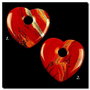4209 - (1 buc) Pandantiv / charms, flame jasper, inimioara, 38x38x7mm