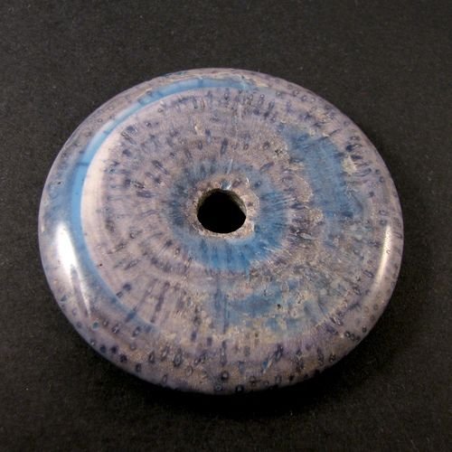 4897 - Pandantiv, donut, coral, albastru