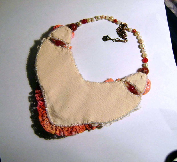 Colier colaj BOEM , romantic gothic , vara intermediara / unicat integral manual / OOAK