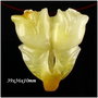 5118 - (1 buc) Pandantiv, aventurin galben, floare sculptata, clopotel
