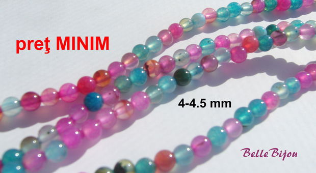 Agate rose baby blue aprox 4-4.5 mm