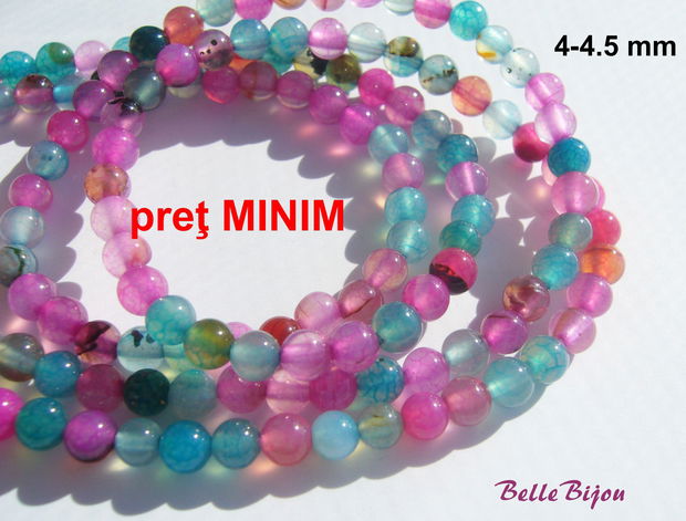 Agate rose baby blue aprox 4-4.5 mm