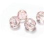 Cristale din sticla, rotunde, fatetate, 6 mm, roz