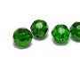 Cristale din sticla, rotunde, fatetate, 8 mm, verde inchis