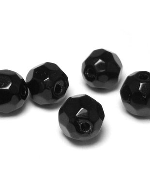 Cristale din sticla, rotunde, 8 mm, negre