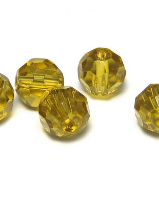 Cristale din sticla, rotunde, 8 mm, maro deschis