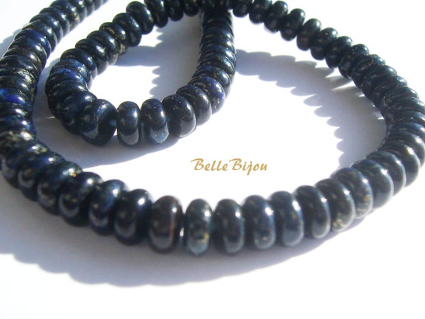 Lapis lazuli grad A rondele de aprox 6x3 mm