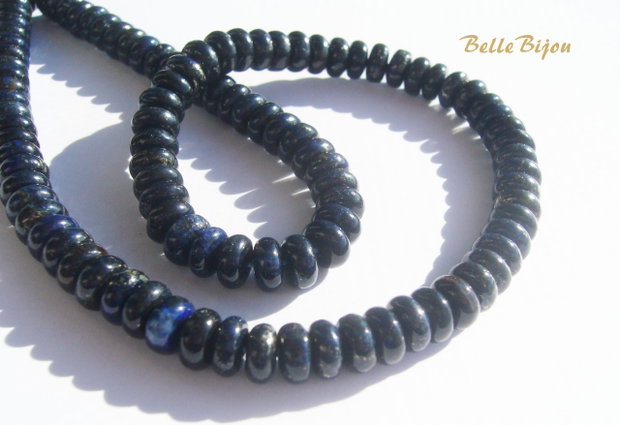 Lapis lazuli grad A rondele de aprox 6x3 mm